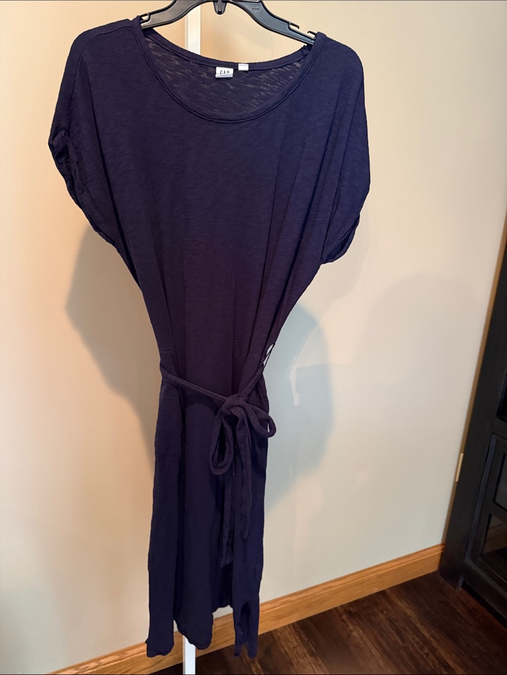 GAP Dark Navy Tie-Waist Midi Dress w/ pockets
